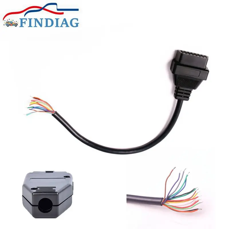 

10PCS Car Diagnostic Female Converter 16Pin OBD2 Interface Connector OBD II Female Extension Opening Cable OBD2 Male Cable OBD