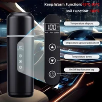 Tasse chauffante pour voiture 12V/24V, tasse de camion de thé à café réglable à température de 500ml avec Protection contre les brûlures sèches en acier inoxydable 304 et sac de tasse 3