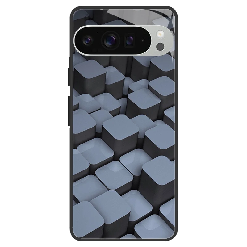 Silicone Bumper Hard Shell Phone Case with Tempered Glass Back Cover