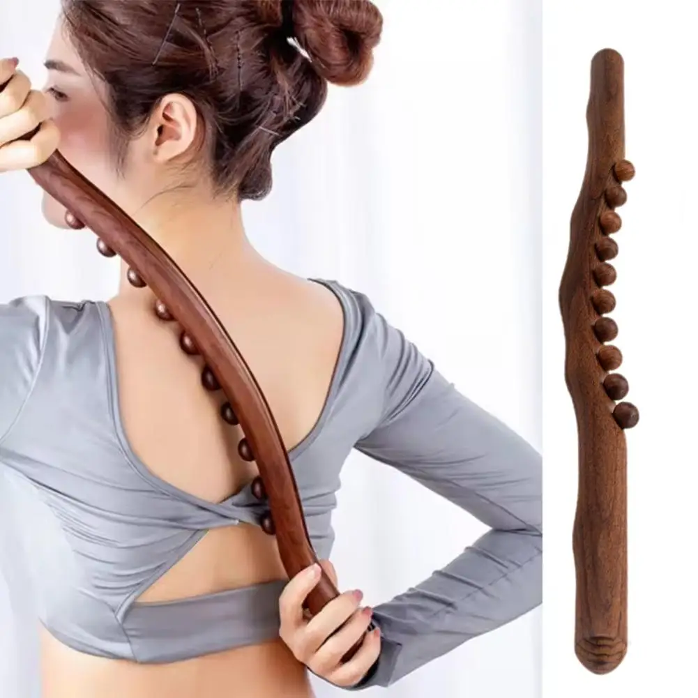 

Massager for Body Natural Carbonized Wood Scraping Massage Stick Back Massager SPA Therapy Tool Point Treatment Relax D9N1