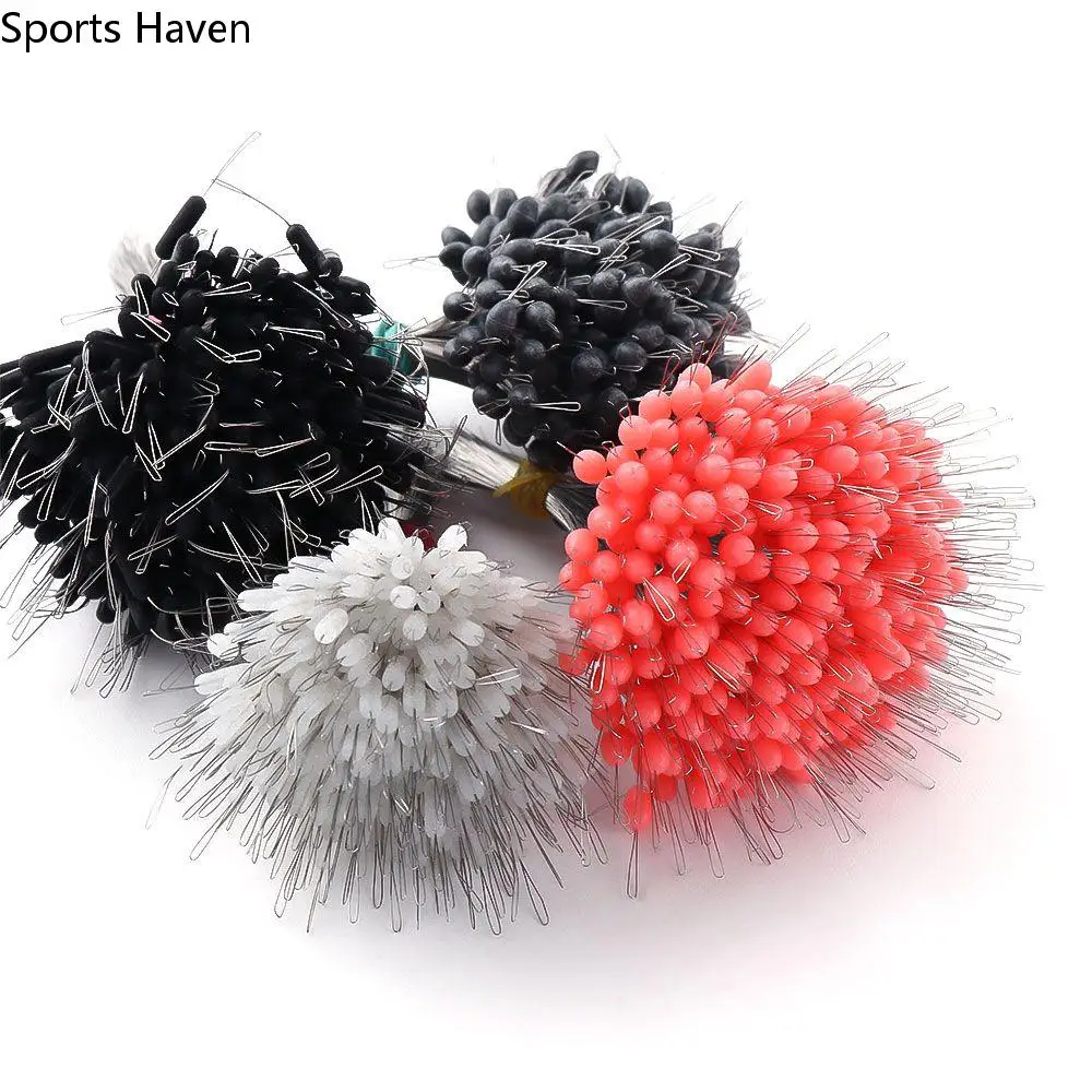 300pcs/Pack Cylindrical Oval Rubber Stopper Fishing Connector Fishing Floater Bobber Space Bean Silicone
