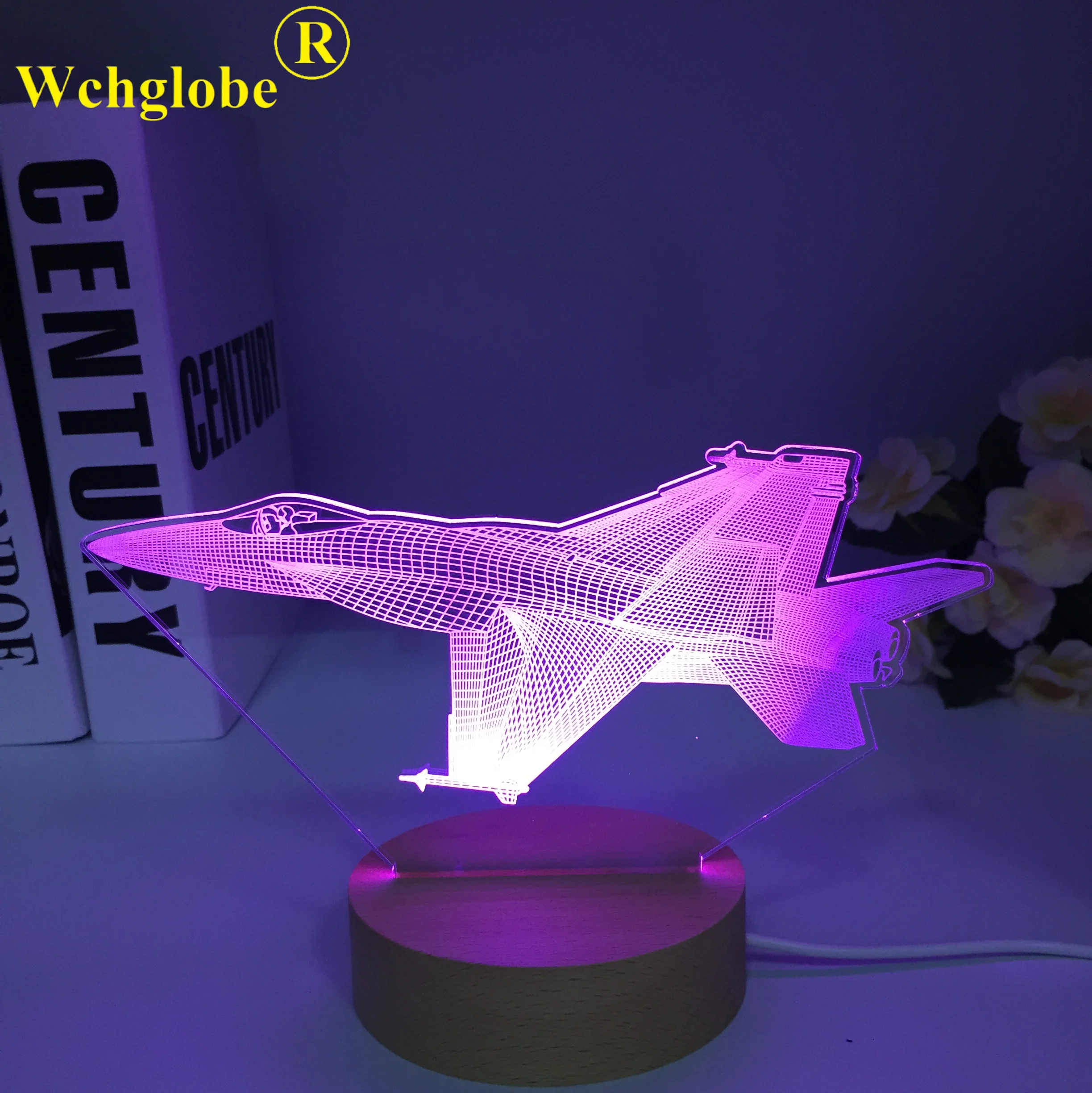 

Wood Led Table Lamp 3D Illusion Plane Wooden Night Lights Colorful Changing Desk Lamp Home Room Decor Novelty Decor Gift