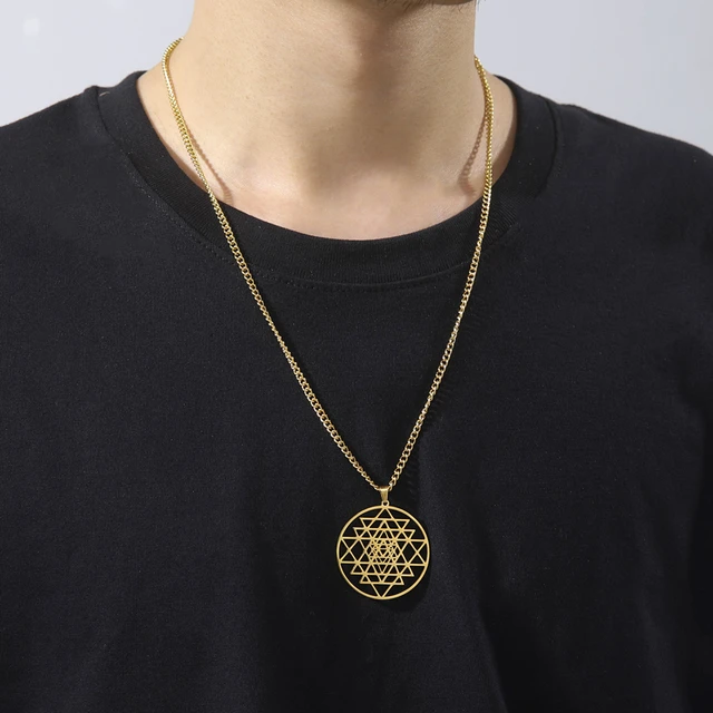 Sacred Geometry Necklace Sri Yantra Valentine's Day Gift Yoga