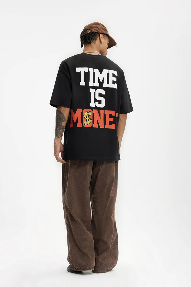 INFLATION Glow-in-the-Dark Doberman Print T-Shirt American Streetwear Loose Fit 100% Cotton Short Sleeve for Men