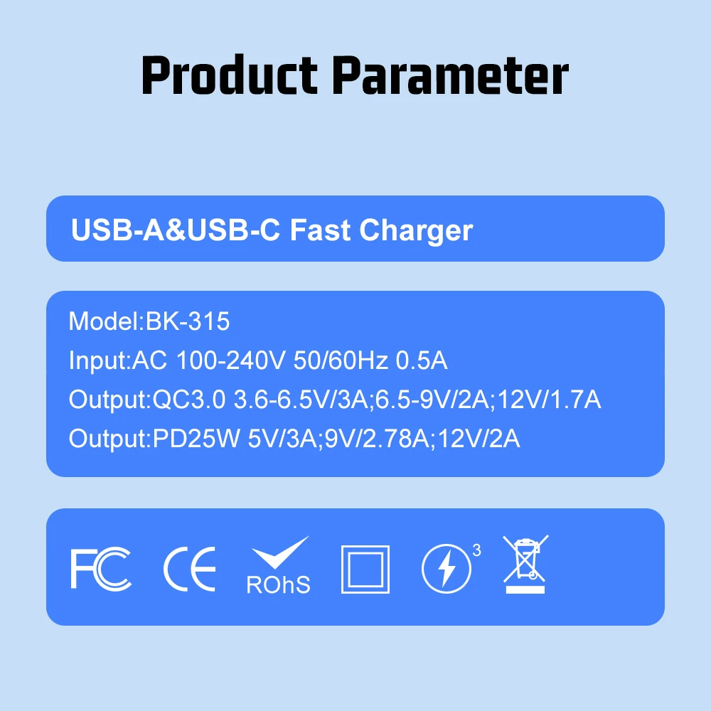 25W USB+PD Charger PD Fast Charge Phone QC 3.0 Quick Chargers For Xiaomi Huawei Samsung Phone Charger
