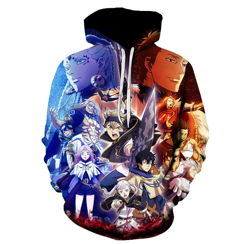 

Anime Black Clover Hoodie Teenager Kids Long Sleeve Pullover Sweatshirt Women Men Hip Hop Street Hoodie Sweatshirt Coat