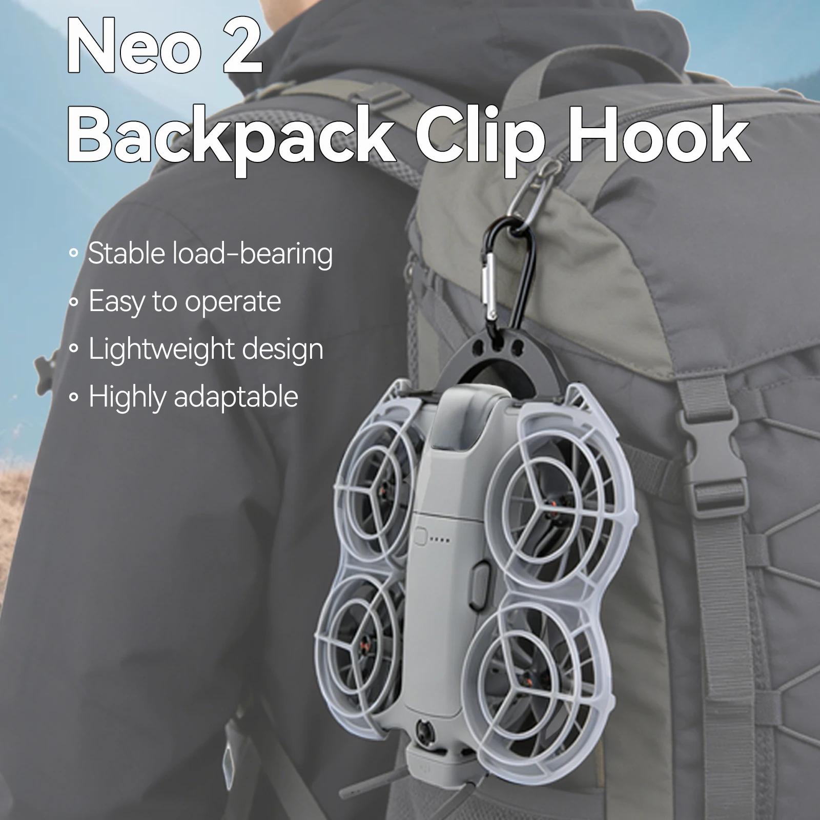 Support Crochet DJI NEO 2 - Fixation Murale Bureau Sac à Dos