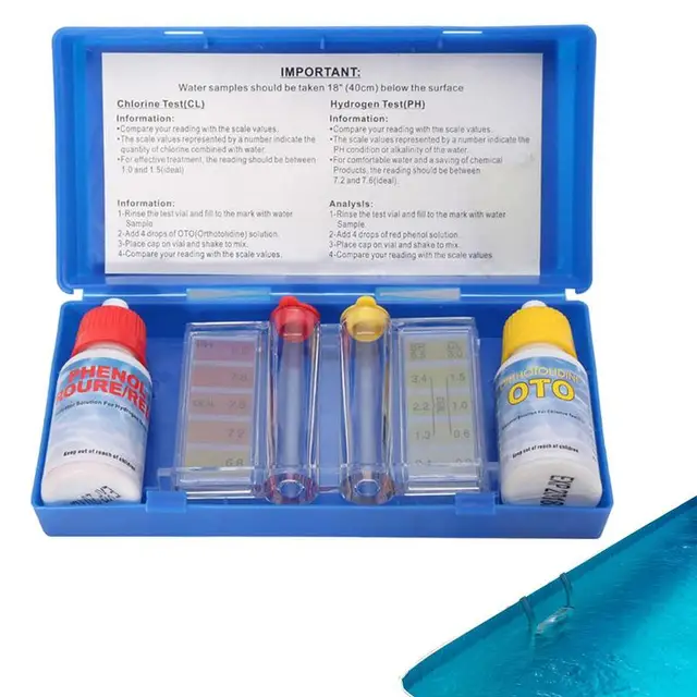 Klór Ph -Tesztkészlet Medence Gyógyfürdő Pezsgőfürdő -Medence Tesztelő Vízminőségi Készlet Úszómedence