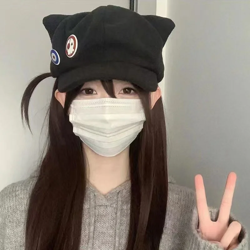 Neon Genesis Evangelion: Asuka Langley Soryu | Cat Ear Baseball Cap Cosplay Accessory 16 Neon Genesis Evangelion-Inspired Asuka Langley Soryu Cat Ear Baseball Cap Cosplay Accessory for Girls