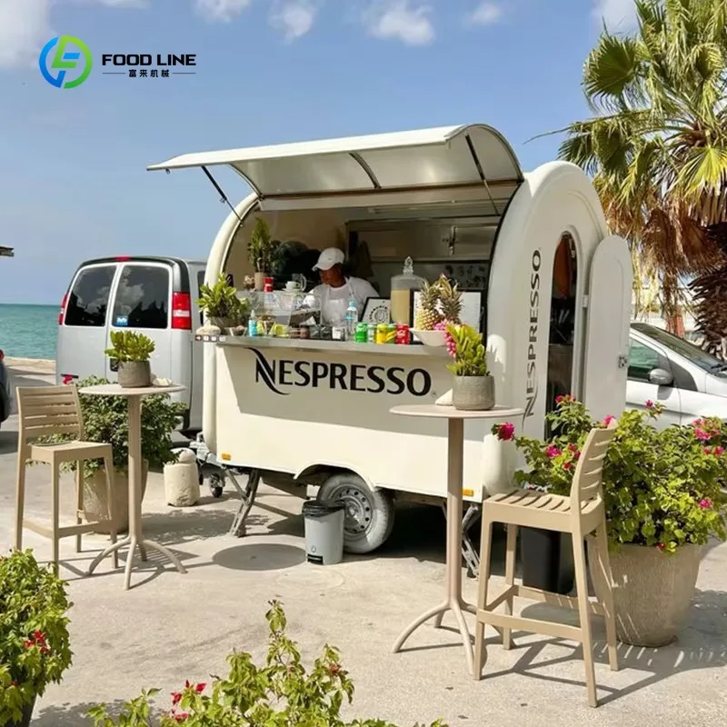 Furgone Commerciale per Caffè, Rimorchio per Concessioni, Camion Mobile per Gelati, Attrezzatura Portatile CE per Ristorazione Veloce, Personalizzabile