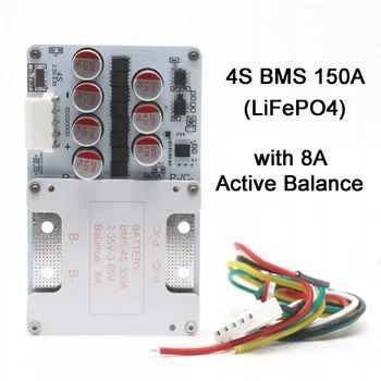 Scheda di Protezione Batteria al Litio LiFePO4 BSM 4S 150A con Bilanciamento Attivo 12V per Inverter ad Alta Potenza, Avviamento Moto e Auto