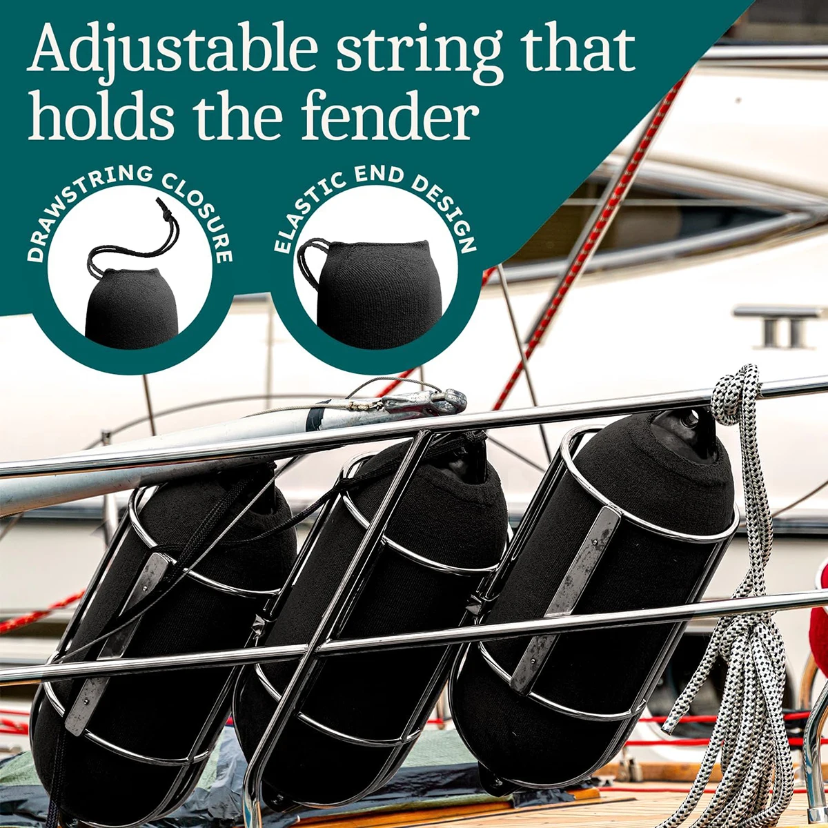 Boat Fender Cover Protector Anti-Collision Ball Sleeve Protection Marine Yacht Bumper Fender Cover 11x40cm/14x50cm/16x58cm boat cover