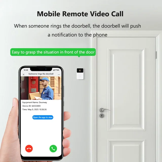 WiFi Video Doorbell Wireless HD Camera IR Night Vision Two Way Intercom Voice Change Door Bell For Smart Home Security 5