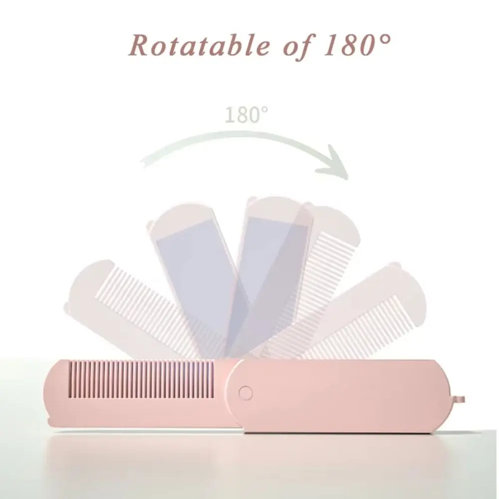 New with Mirror Foldable Comb Anti-Static Mini Massage Comb 2 in 1 Makeup Mirror for Travel