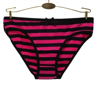 Culotte en coton rayé pour femme, slip taille moyenne, sous-vêtement doux, haute qualité, sexy, grande taille, M, L, XL, ensemble de 6 pièces 5