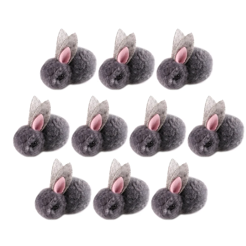 

10Pcs Mini Rabbit Easter Rabbit Dolls Plush Mini Stuffed Animal for DIY Headdress Clothes Decoration (4cm)