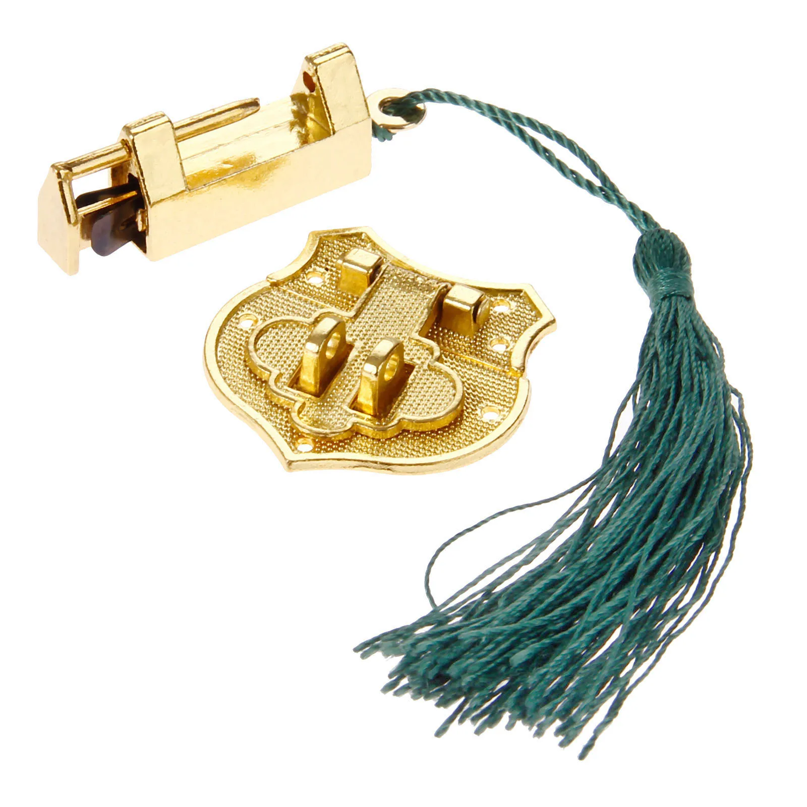 2Pcs/set Antique Gold Chinese Old Lock Wooden Box Padlock with Vintage Box Latch Hasp Home Furniture Buckle Clasp Lock Hardware