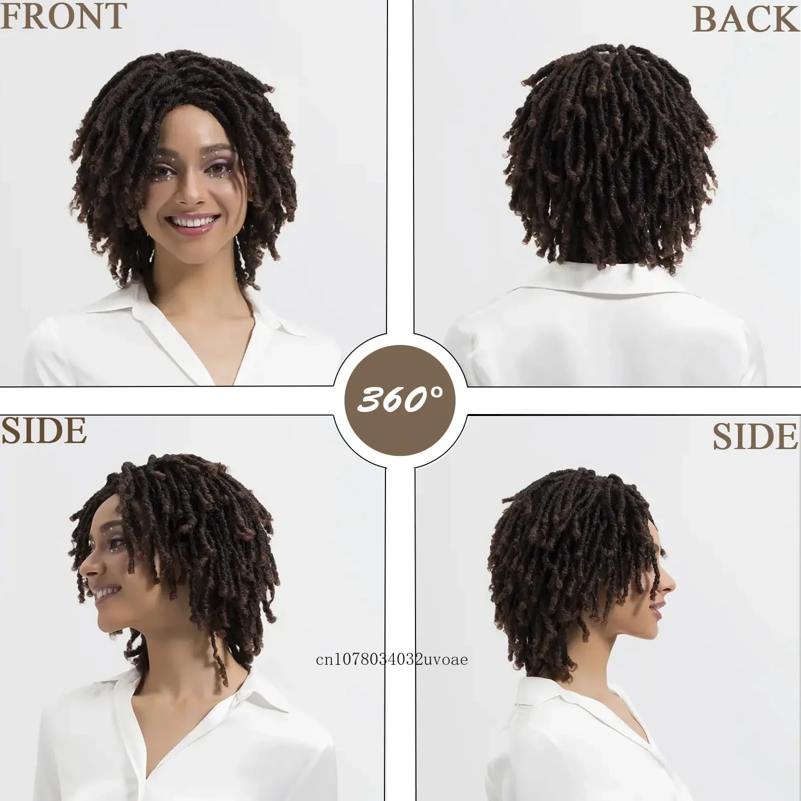 Synthetic Hair 16 Inch Dreadlock Wig Pre Looped Braiding Hair Wig Twist Braiding Afro Curly Braided for Women Colly Costume