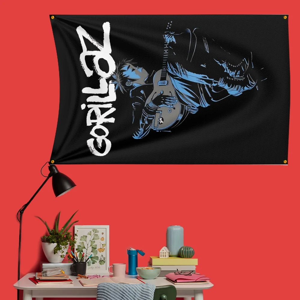Gorillaz-Inspired Rock Music Flag - Large Decorative Banner