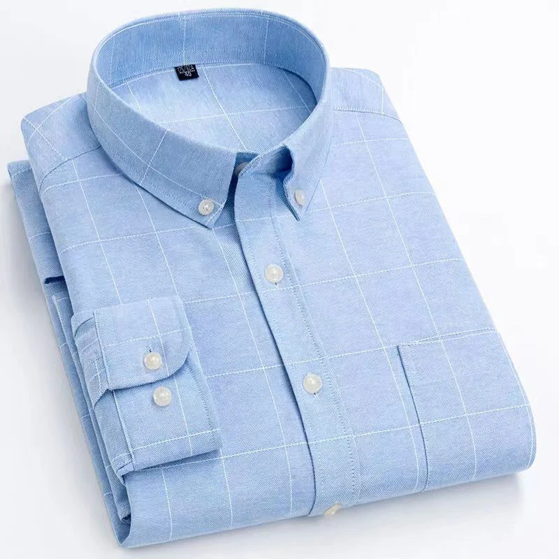 Fashion Lapel Button Spliced Pockets Lattice Shirts Men's Clothing 2023 Autumn New Oversized Casual Tops All-match Korean Shirt