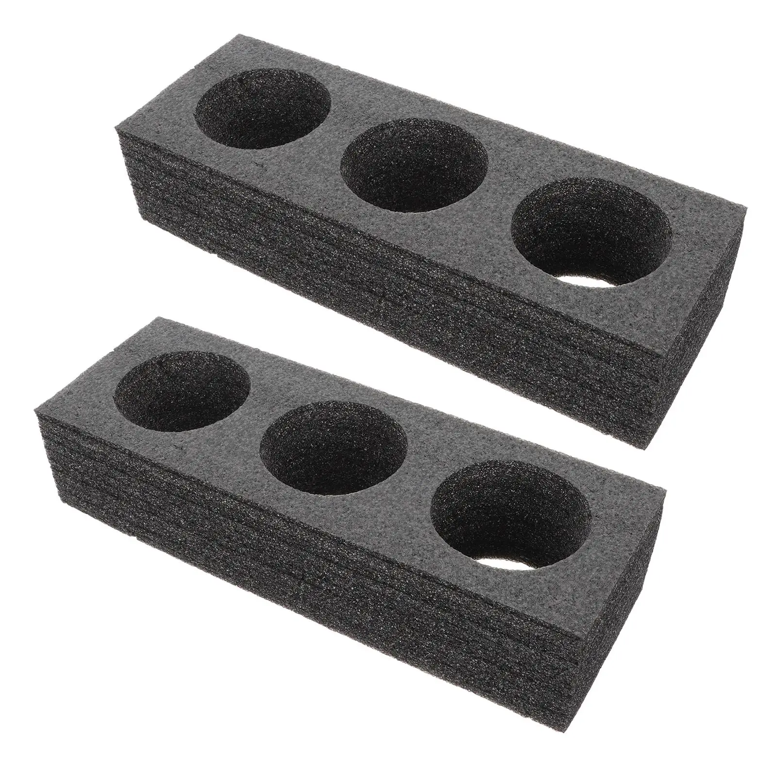 2pcs Cup Tray Black 3 Hole Pearl Cotton Drink Carrier Milk Milk Tea Packing Tray Tea Coffee Takeout Mug Storage