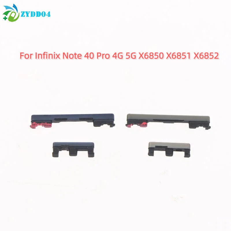● Infinix Note 40 Pro X6851 X6850용 1세트 전원 켜기/끄기 키트 볼륨 업/다운 사이드 버튼 키 수리 부품