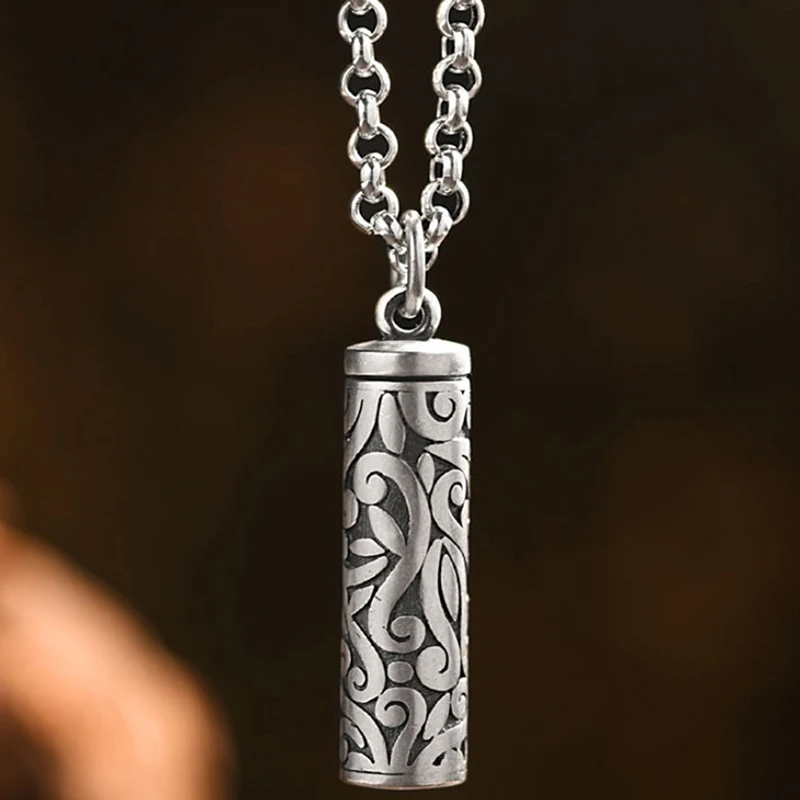 Cylinder Urn Pendant | Sterling Silver Necklace | Memorial Jewelry | Silver Jewelry