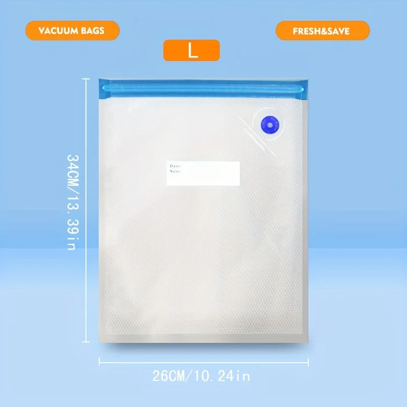 Description Picture 2 of itemReusable Vacuum Seal Food Storage Bags - Durable, Leakproof & Transparent For Kitchen Organization And Keeping Produce Fresh