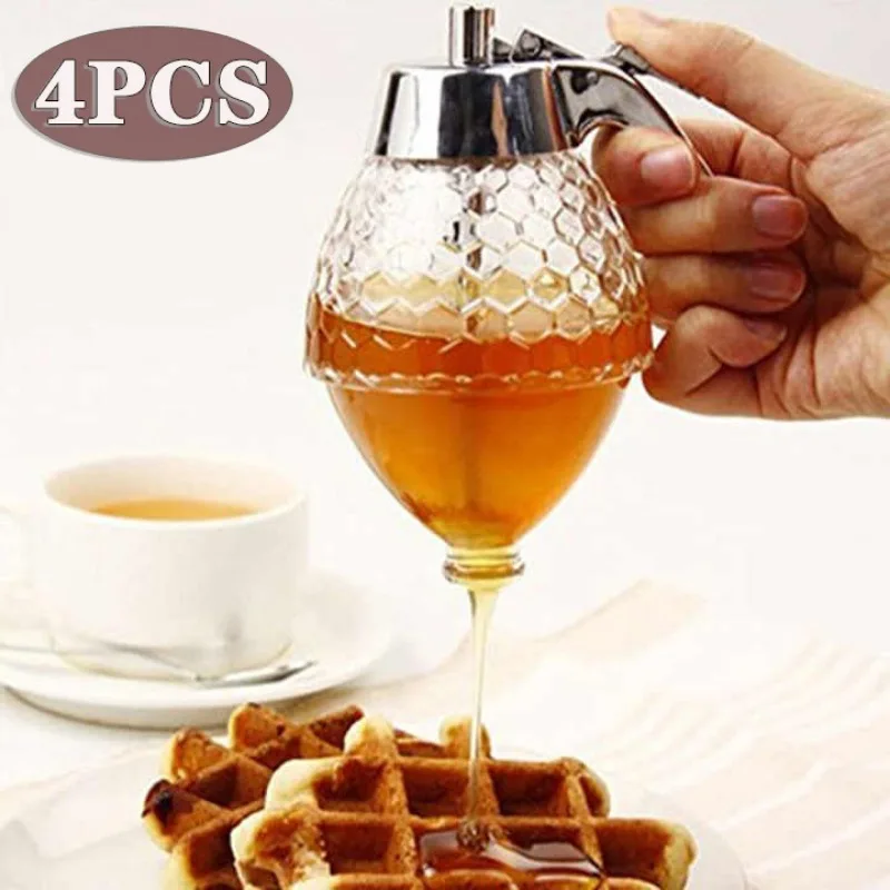 Syrup Extruder Juice Dispenser Bottle Jar Honeypot Honey Syrup Dispenser Press Type Lower Spear Storage Tank Sealed Tank syrup dispenser
