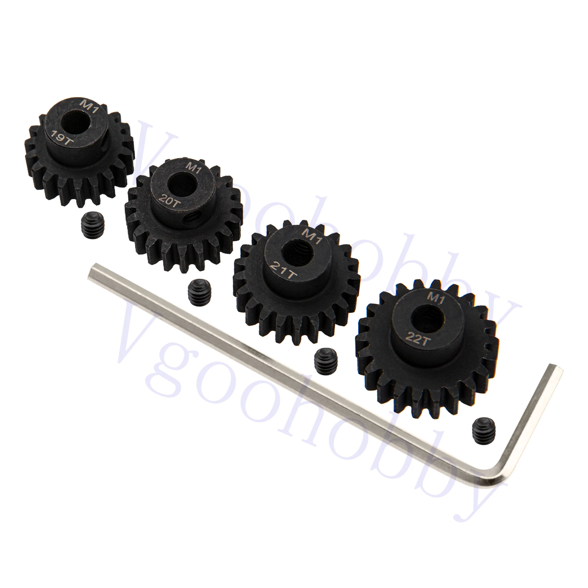 Mod 1 Hardened Steel M1 Pinion Gear Sets 19T 20T 21T 22T fit 5mm Motor