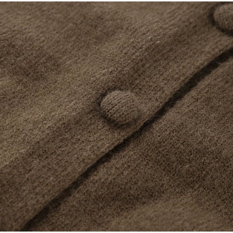 Casual Gestrickte Oansatz Strickjacke Frauen Vielseitig Solide Einreiher Taschen Pullover Weibliche 2025, Herbst Chic Straße Strickwaren – Detail 14