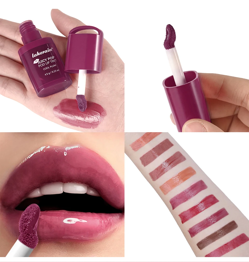Juicy Box Shape Lip Tint Gloss Moisturizing Lightweight & Non-Sticky Lip Staion Long-Lasting High Shine Finish Lips Makeup