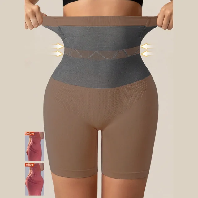 Culotte gainante taille haute sans coutures, respirante et douce pour la peau, effet push-up fessier, maintien abdominal renforcé, sculptante