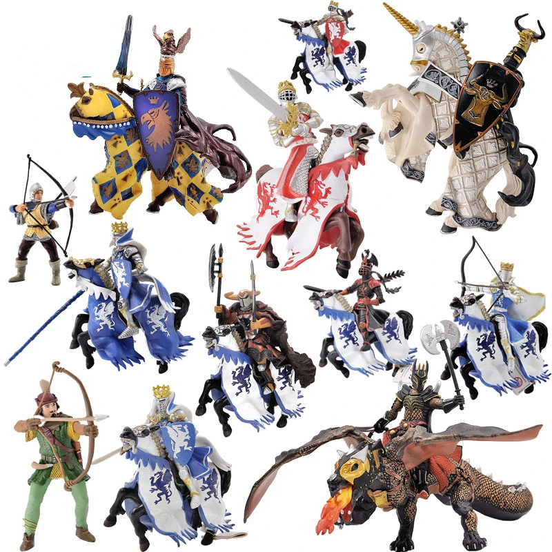 

Medieval Knight Horse Archer Spear Dragon Animal Simulation Model Ornaments Children's Toys