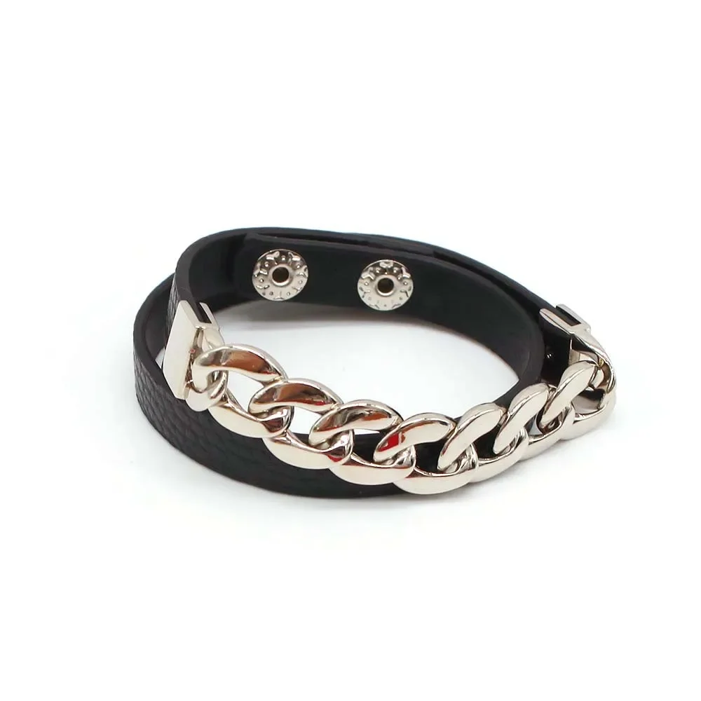 Eddie Munson Chain Bracelet Classic Hot Tv Series Stranger The Things Same Paragraph Stainless Steel Leather Bracelet