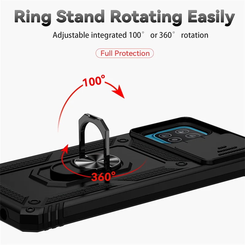 Armor Slide Camera Case with Magnet Holder Ring Cover