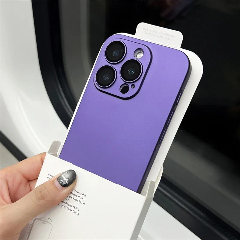 Ultra Thin Matte Shockproof Case with Glass Camera Protection