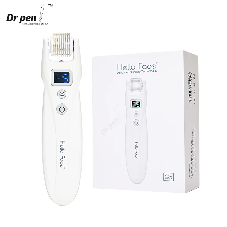 Dr. Pen Derma Roller Hello Face G5 Micro Needling Roller 540 Titanium Microneedling 2 Luci A Led Con Cura Delle Vibrazioni