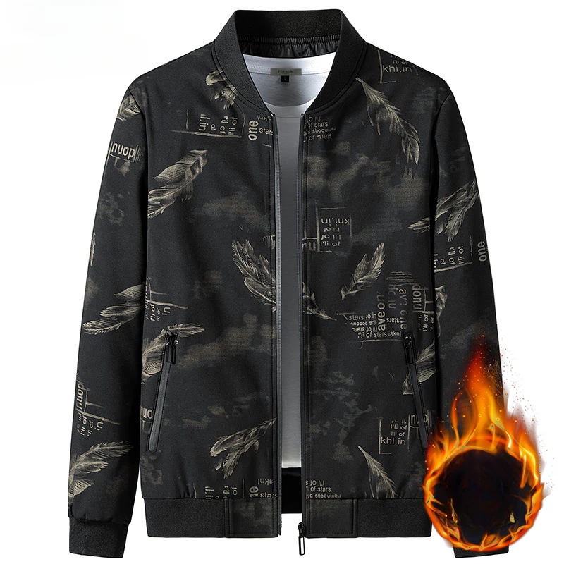 

2023 Men Spring Autumn New Fashion Work Wear Print Jackets Men Business Casual Coats Male Long Sleeve Loose Outerwear D497