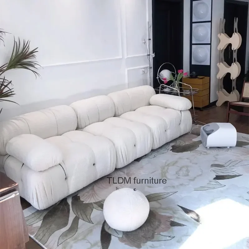 

Lazy Sofa Living Room Furniture Custom Color Size Italian Camalleonda Fabric Combination Sofa Lamb Fleece Mario Sofa Bed