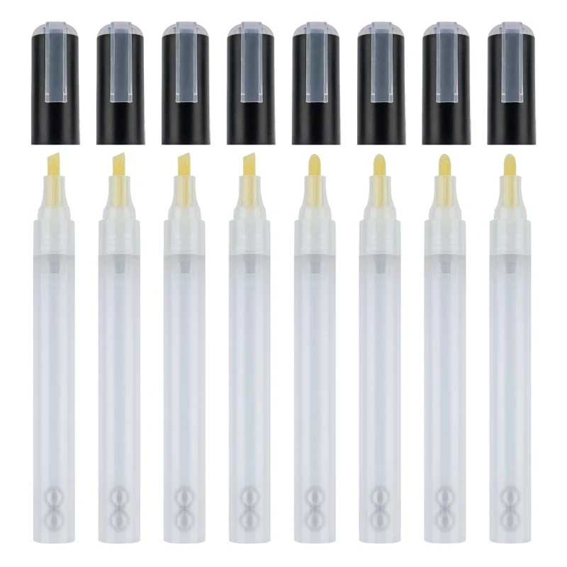

6 Pcs Blank Refillable Paint Pen with Transparent Tube Empty Refill Paint Marker