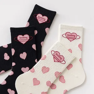 Носки большие розовые, черные, белые, средней длины, 1 пара, Симпатичные Студенческие носки для девочек JK Lolita, простые модные носки