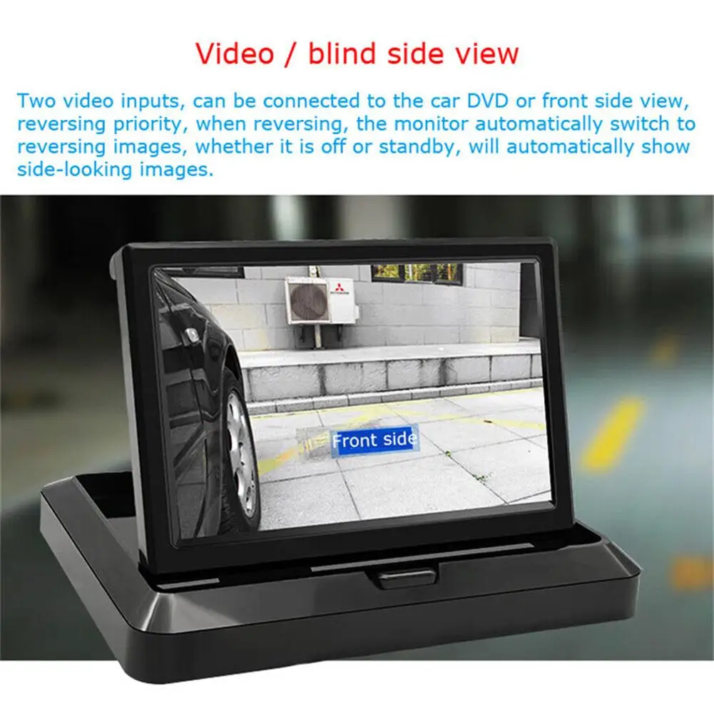 Car Monitor Display 5 Inch TFT 4:3 Two-way AV Input Foldable Screens for Reversing Rearview Backup Camera CCTV car display monitor display car parking monitor