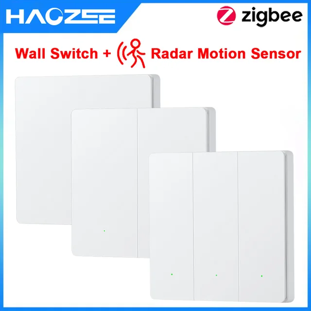 Zigbee Smart Wall Light Switch + Presence Sensor สวิตช์เต้ารับไฟฟ้าไม่มี Neutral ไม่ต้องใช้ตัวเก็บประจุ Alexa Google Home 1