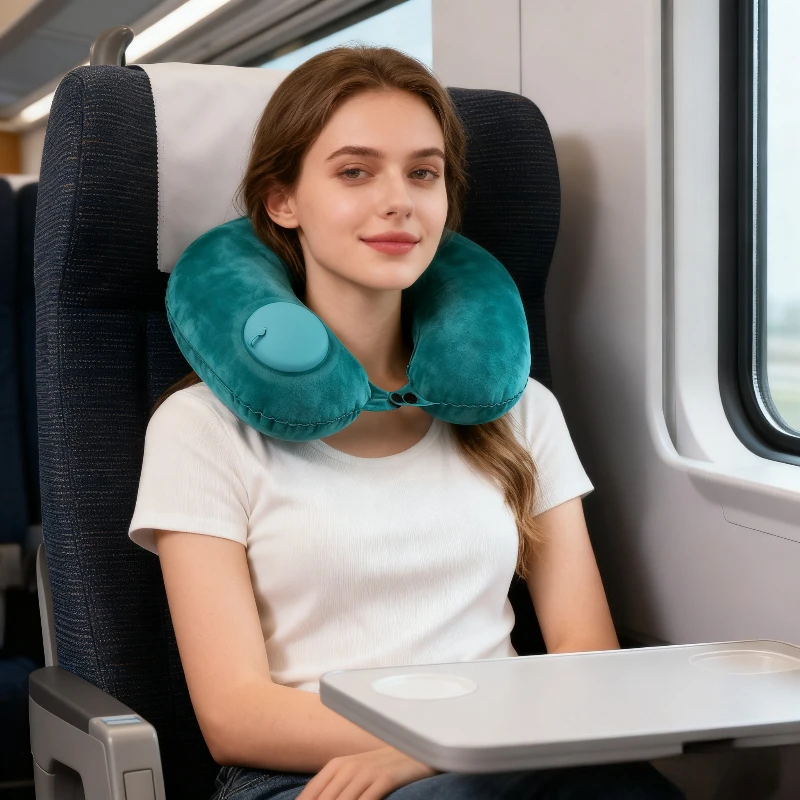 Inflatable Travel Pillow Portable U-shaped Neck Pillow Compressible Nap Cervical Pillow Christmas Thanksgiving Gift