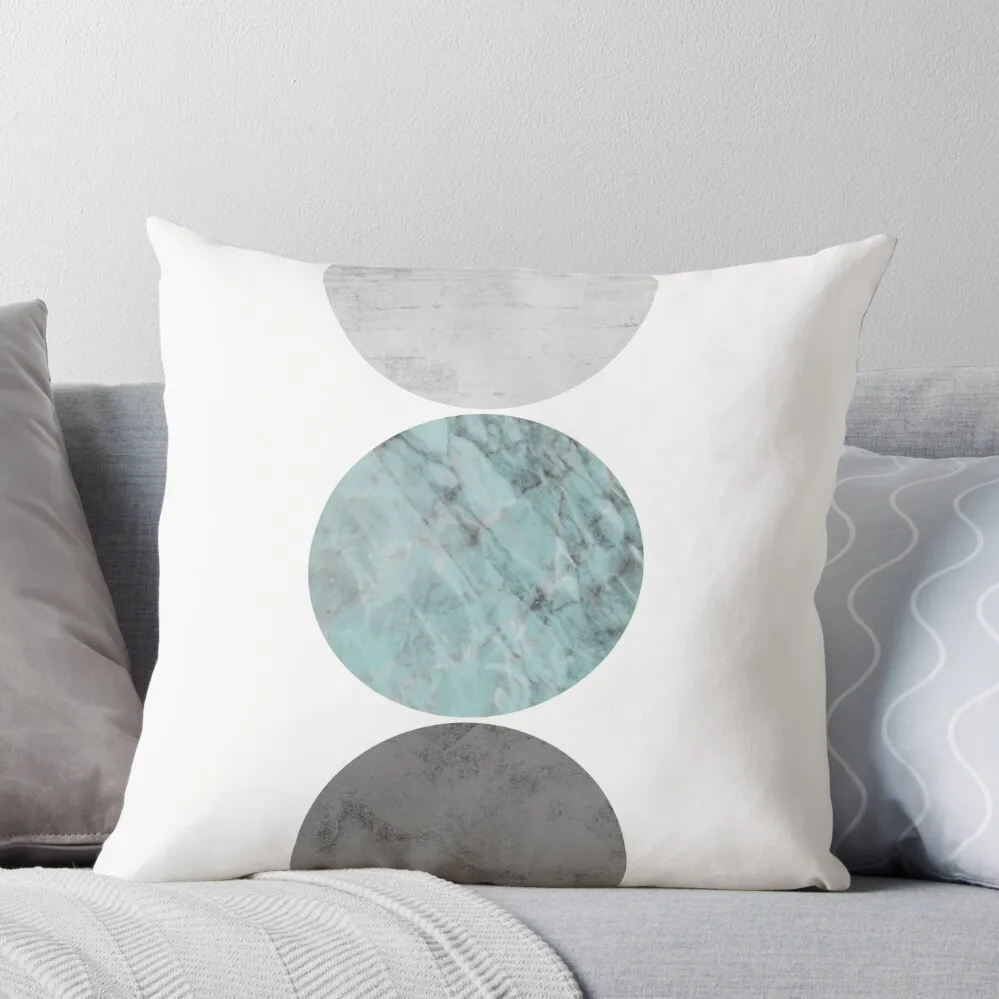 

3 circles teal and gray Throw Pillow Decorative Sofa Cushion Sofas Covers Pillowcases Bed Cushions home decor items