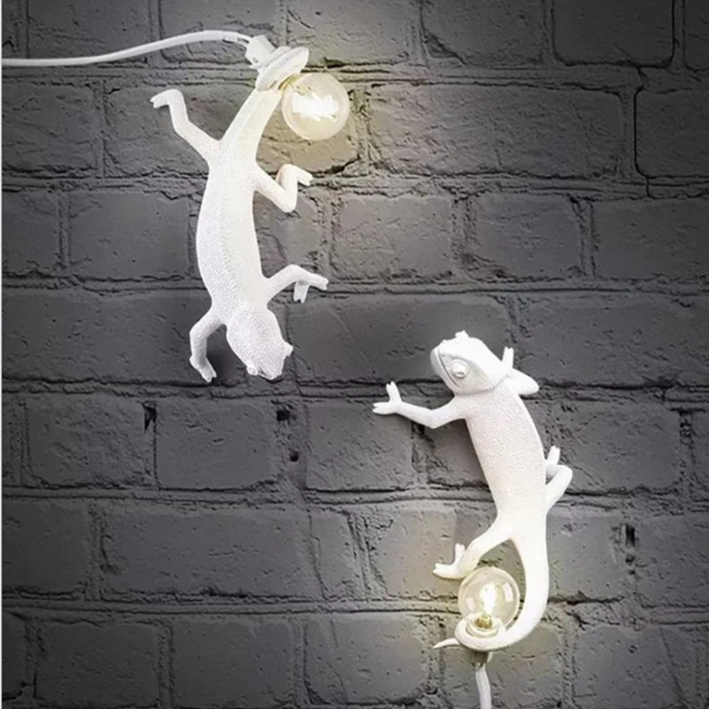 

Resin Lizard led wall Light Nordic Living Room Bedroom for Modern Animal Chameleon Table Lamp decoration indoor lighting Fixture