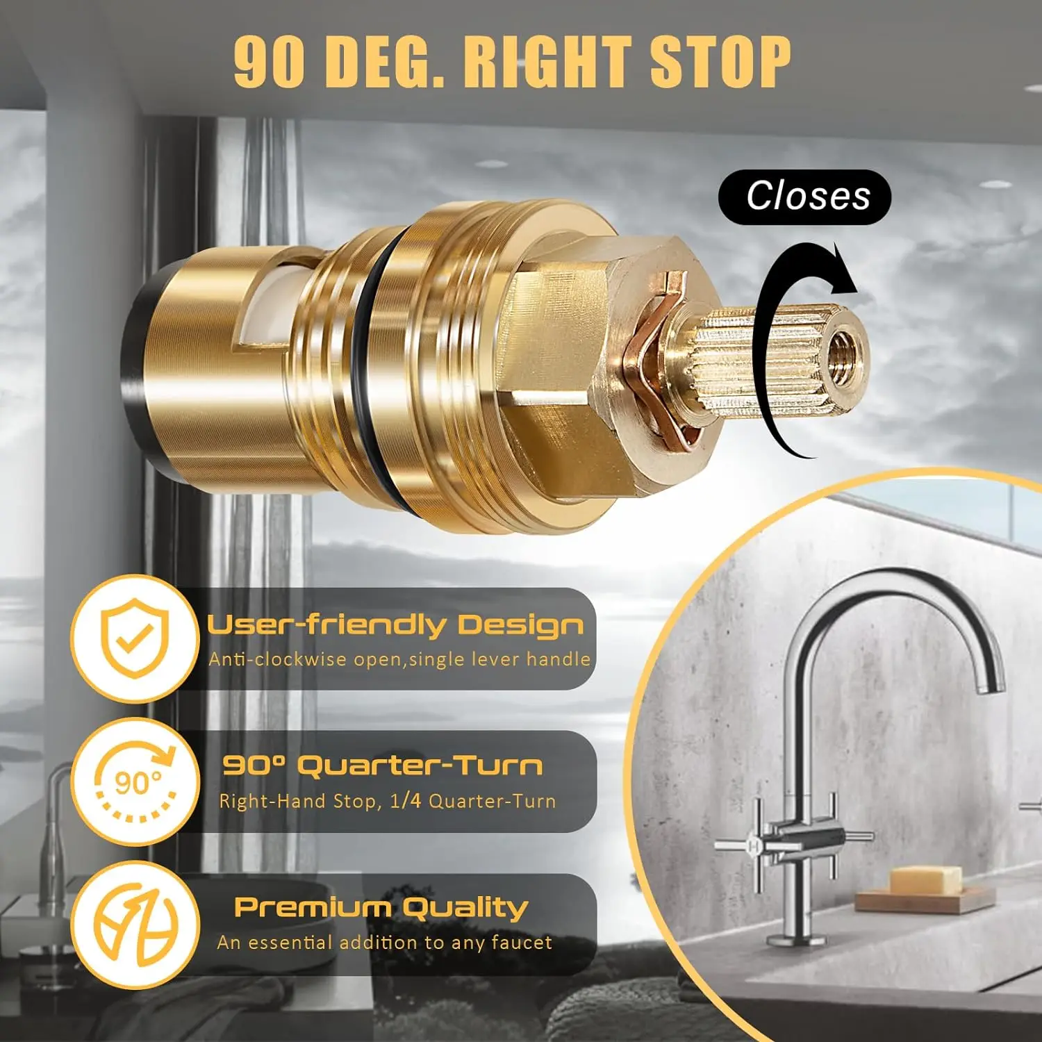 Grohe  īƮ  īƮ ü, 1/2 ġ-1/4 ȸ, ð ݴ  , 90   , 45882000