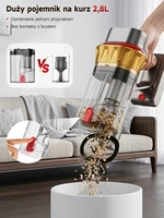 Aspirateur sans fil Tdyon 750W, aspiration ultra puissante de 85000Pa, charge rapide en 3 heures, grand réservoir à poussière de 2,8L, batterie amovible, autonomie jusqu'à 80 minutes, aspirateur à main 2-en-1 pour le nettoyage des tapis, de la maison et de l'intérieur de la voiture. 6
