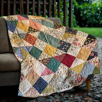 Vintage Geometric Patchwork Quilt 1